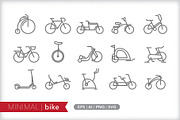 Minimal bike icons, an Outline Icon by Picture Window (Thumbnail 1 of 5)