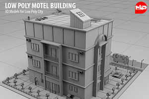 Low Poly Motel Building