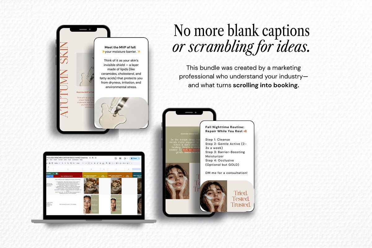 Skincare Instagram Templates Bundle | Fall Season Beauty Social Media preview 3