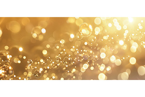 Golden Bokeh Lights with Floating, an Abstract Photo by piter.goskov