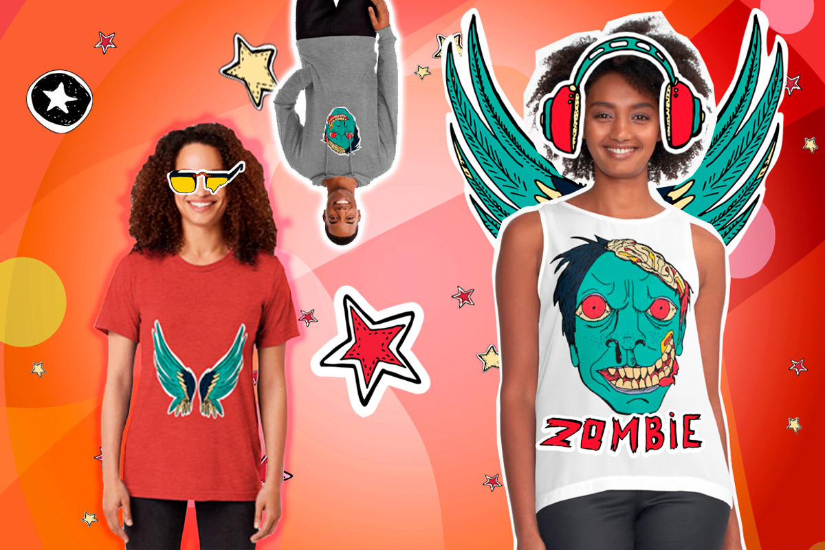 Zombie Sticker Set, a Decorative Illustration by TatianaBannikova (Photo 3 of 5)