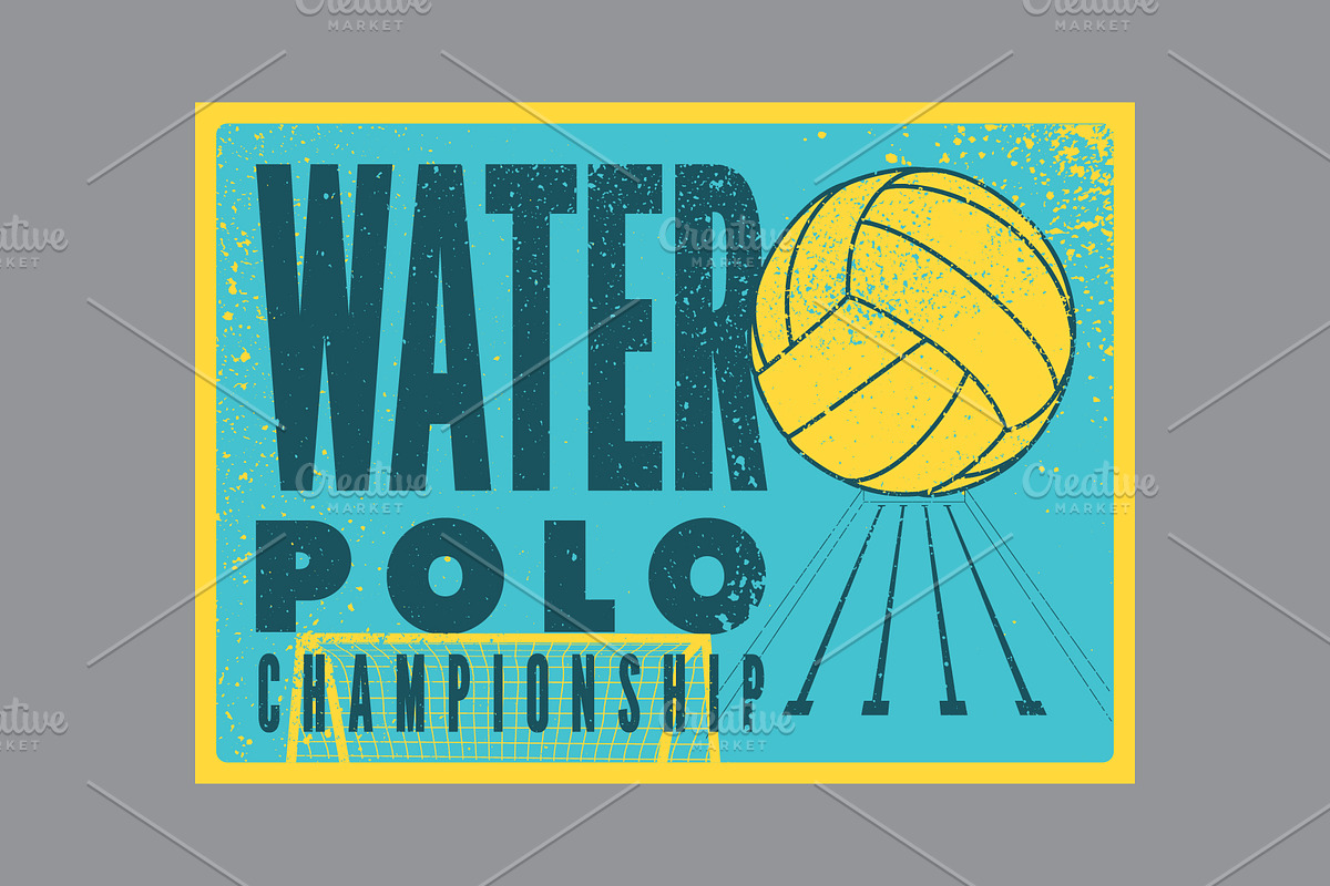 Water Polo retro vector poster set., a Sport Illustration by PoPaShop (Photo 7 of 8)