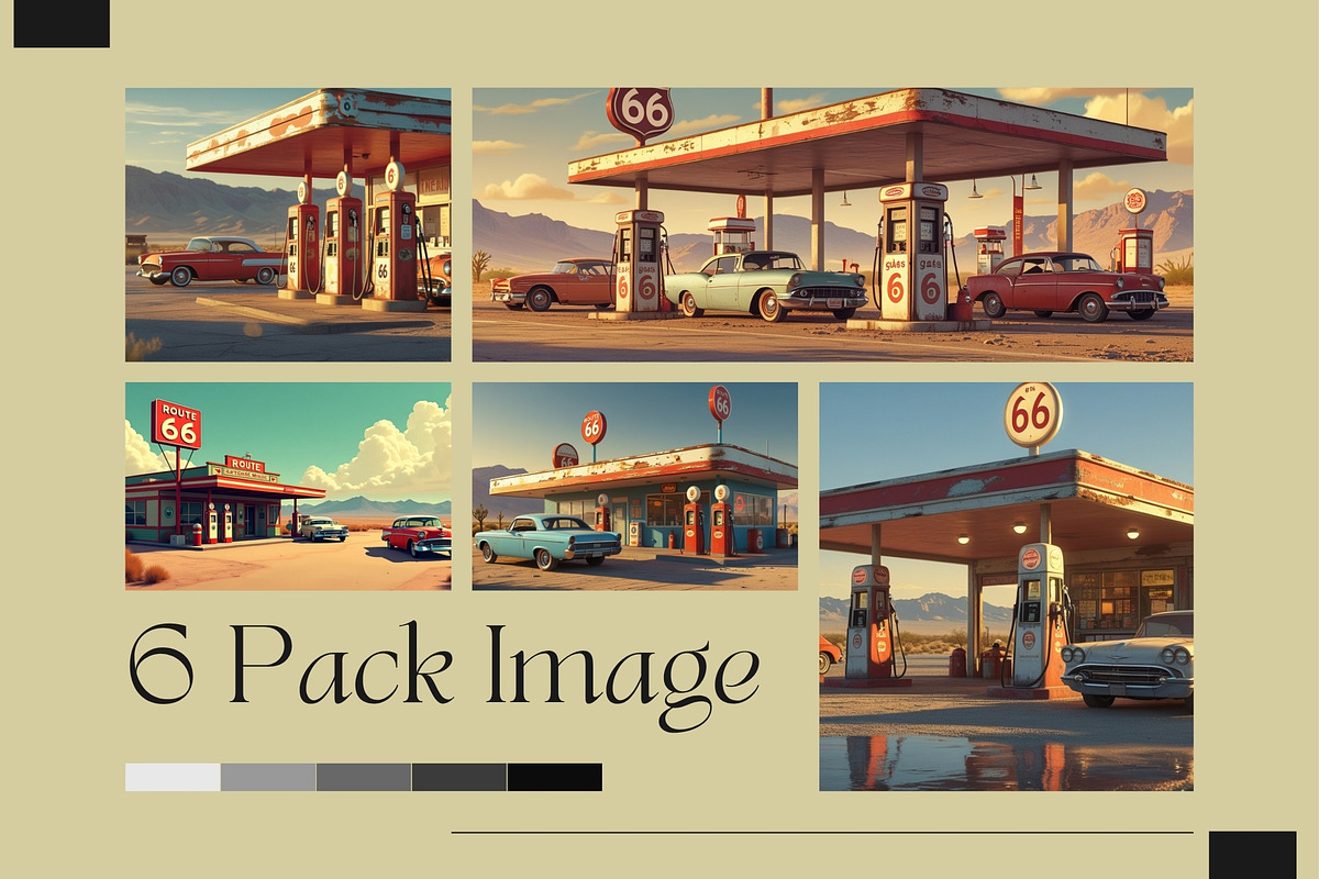 6 Retro Route 66 Gas Station Photos, an Industrial Photo by adenpinkstore (Photo 1 of 7)