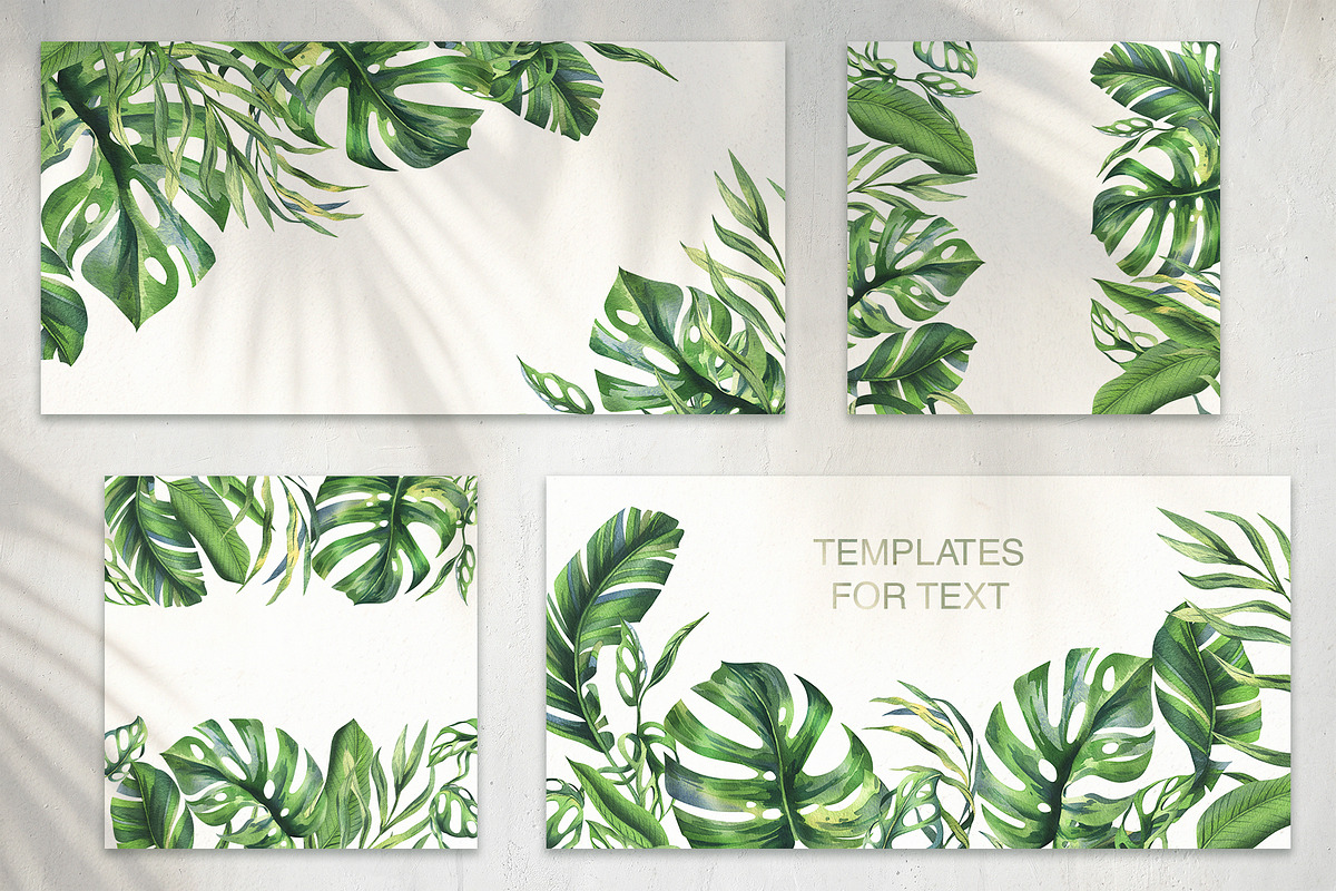 Tropical Leaves Watercolor Set, a Seasonal Illustration by NATASHA CHU (Photo 4 of 13)