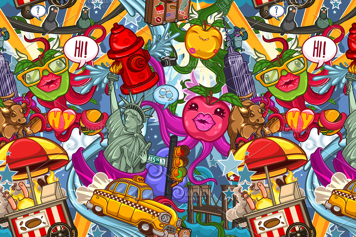 Crazy New York pattern, a Pattern Graphic by yuanden graphics (Photo 1 of 4)
