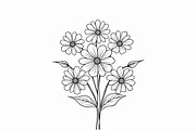 Flower Outline Art Printable bundle, an Illustration by yasushie (Thumbnail 3 of 9)