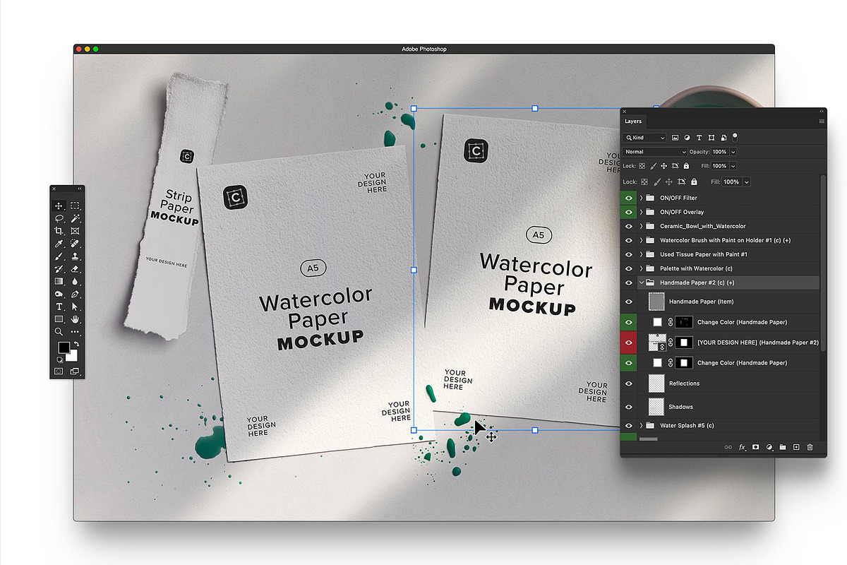 Two A5 Watercolor Paper Mockup, a Product Mockup by Custom Scene (Photo 7 of 10)