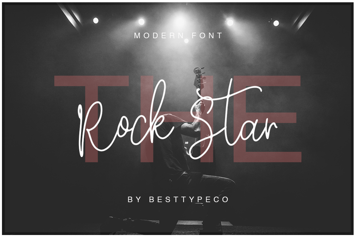 Rock Star One, a Handwritten Font by Besttypeco (Photo 1 of 5)