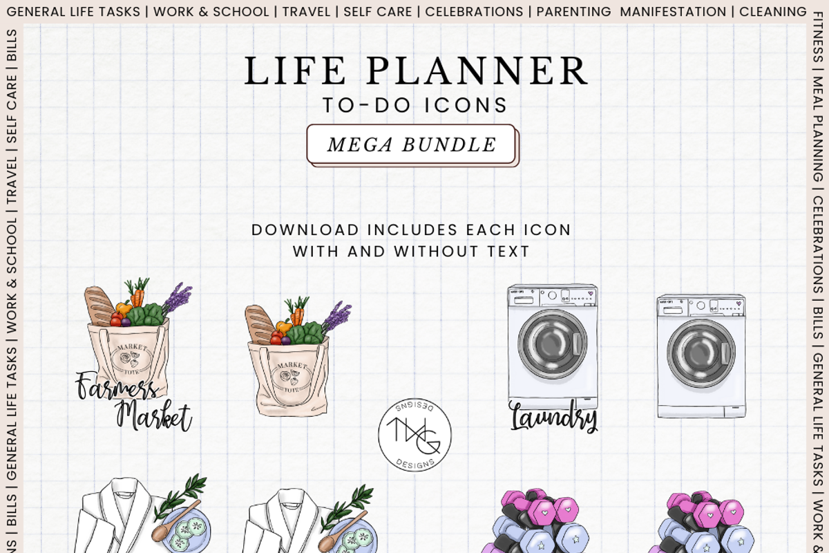 Life Planner To Do Icons, an Illustration by TWG Designs (Photo 3 of 10)