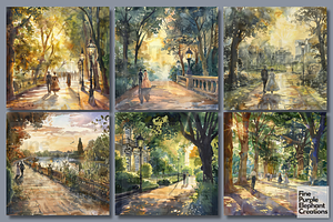 Watercolor Regency Park Promenade