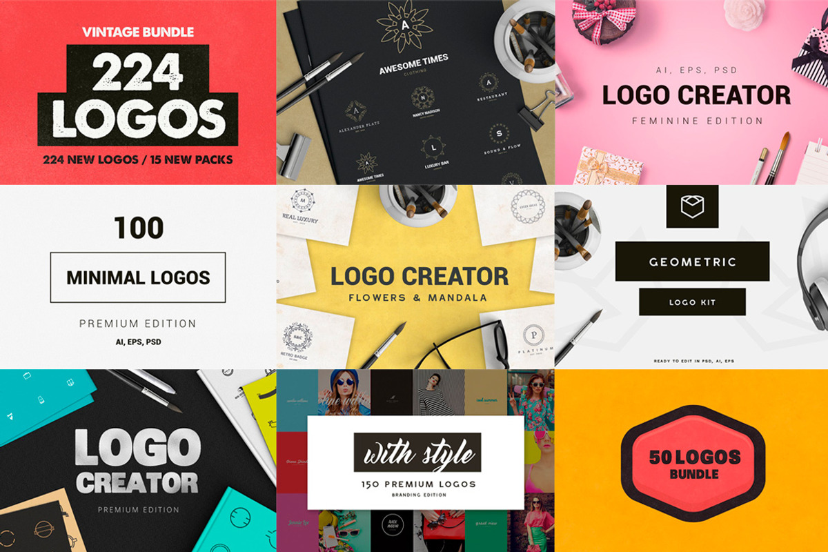ALL IN ONE LOGO BUNDLE, a Branding & Logo Template by Design District (Photo 2 of 61)