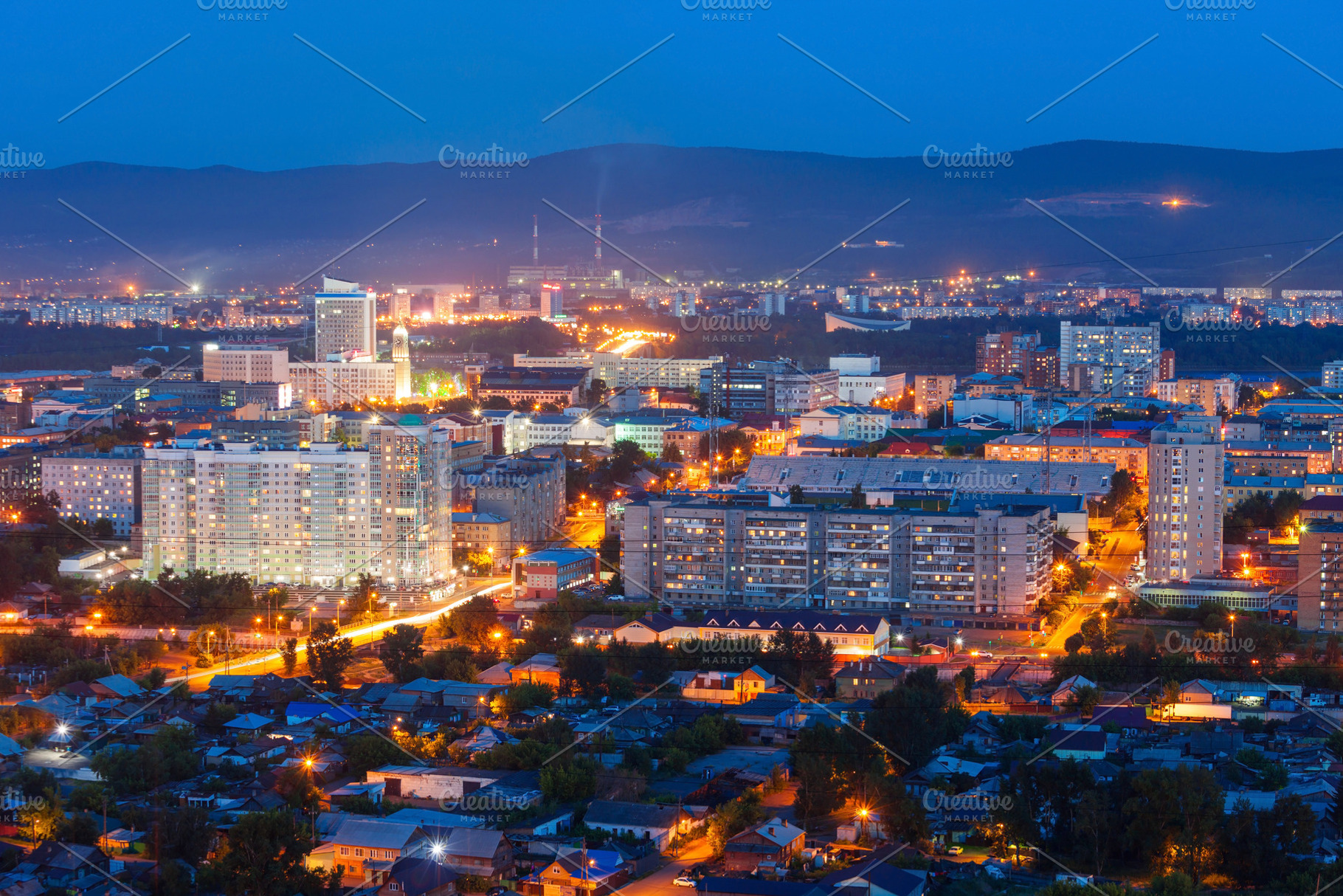 Krasnoyarsk aerial panoramic view, a Photo by saiko3p