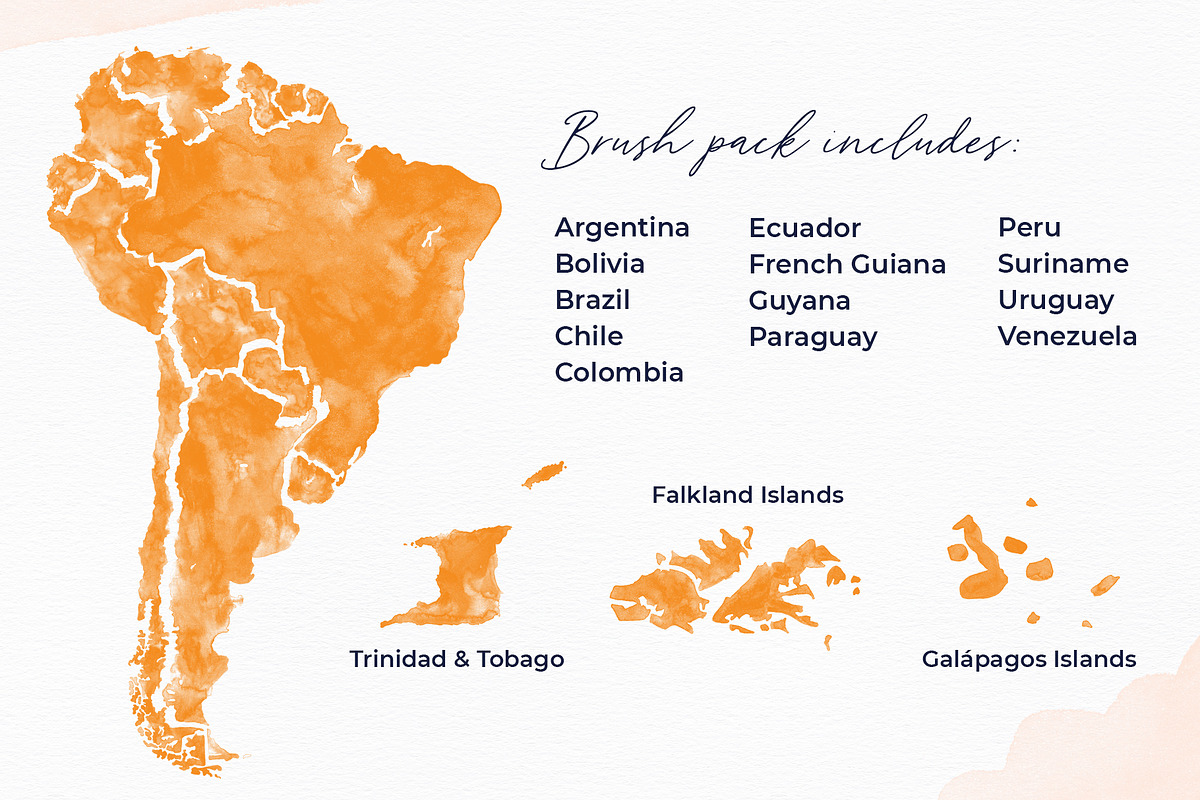 South America Watercolor PS Brushes, a Brush Add-On by Fernwel Creative (Photo 2 of 5)