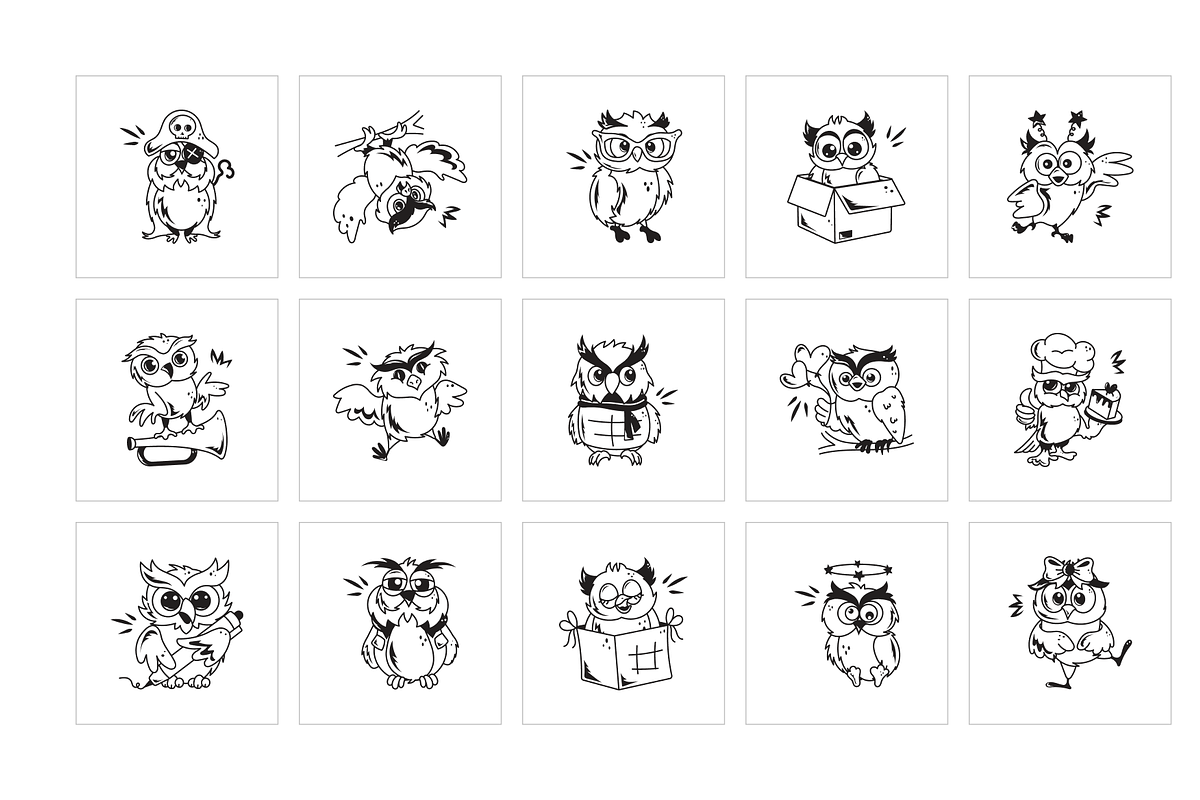 Owl Icon Set, a Solid Icon by Prosymbols (Photo 6 of 6)