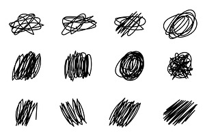 Hand Drawn Black Brush Strokes