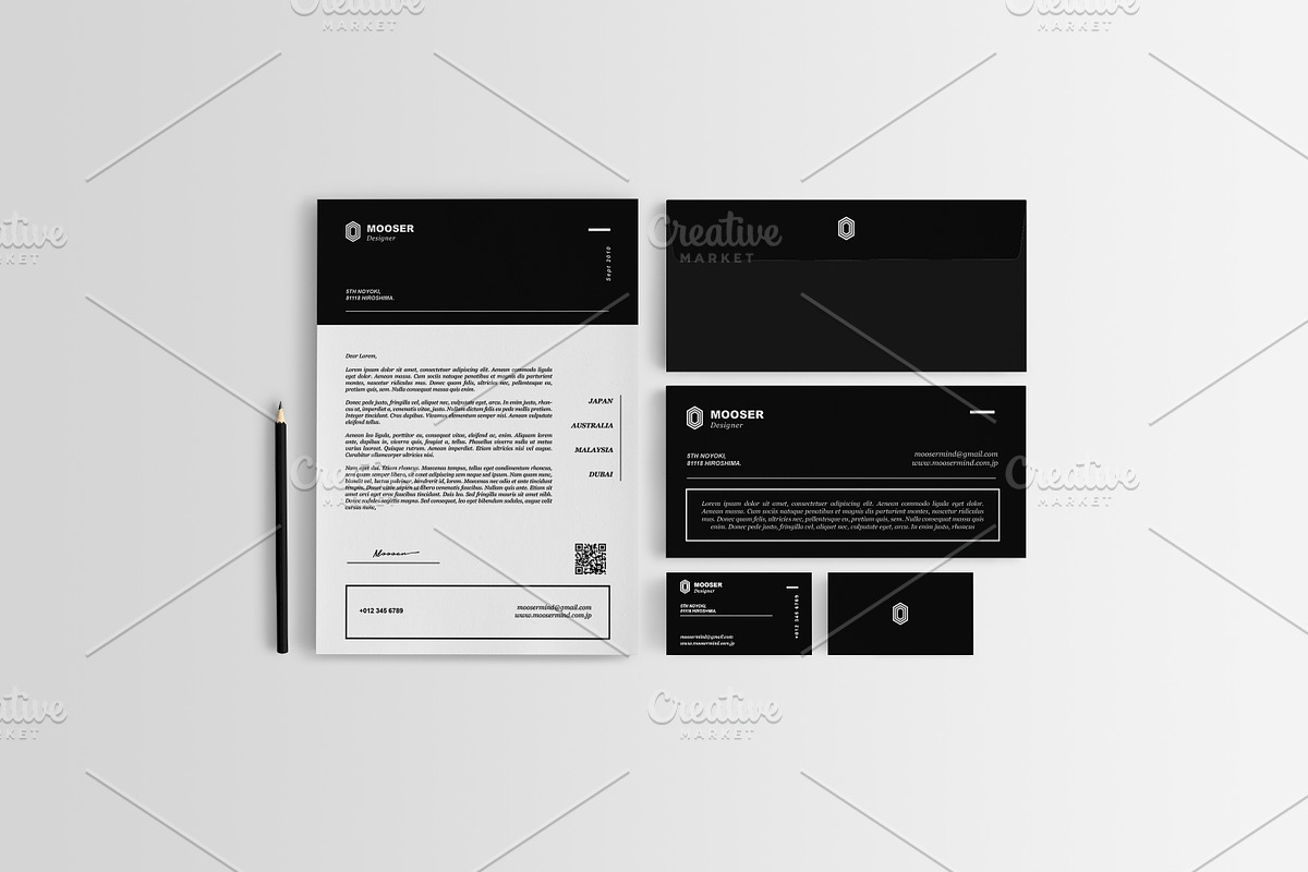 Clean Stationery Design Set, a Stationery Template by Creadeas (Photo 5 of 6)