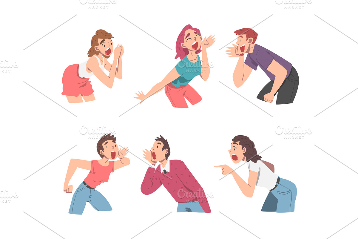 Man and Woman Character with Wide, a Person Illustration by TopVectors