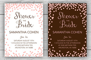 Confetti Bridal Shower Invite Pack, a Stationery Template by BF Studios