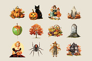 Vintage Halloween Graphics, an Object Graphic by GraphicsByKassy (Thumbnail 2 of 9)