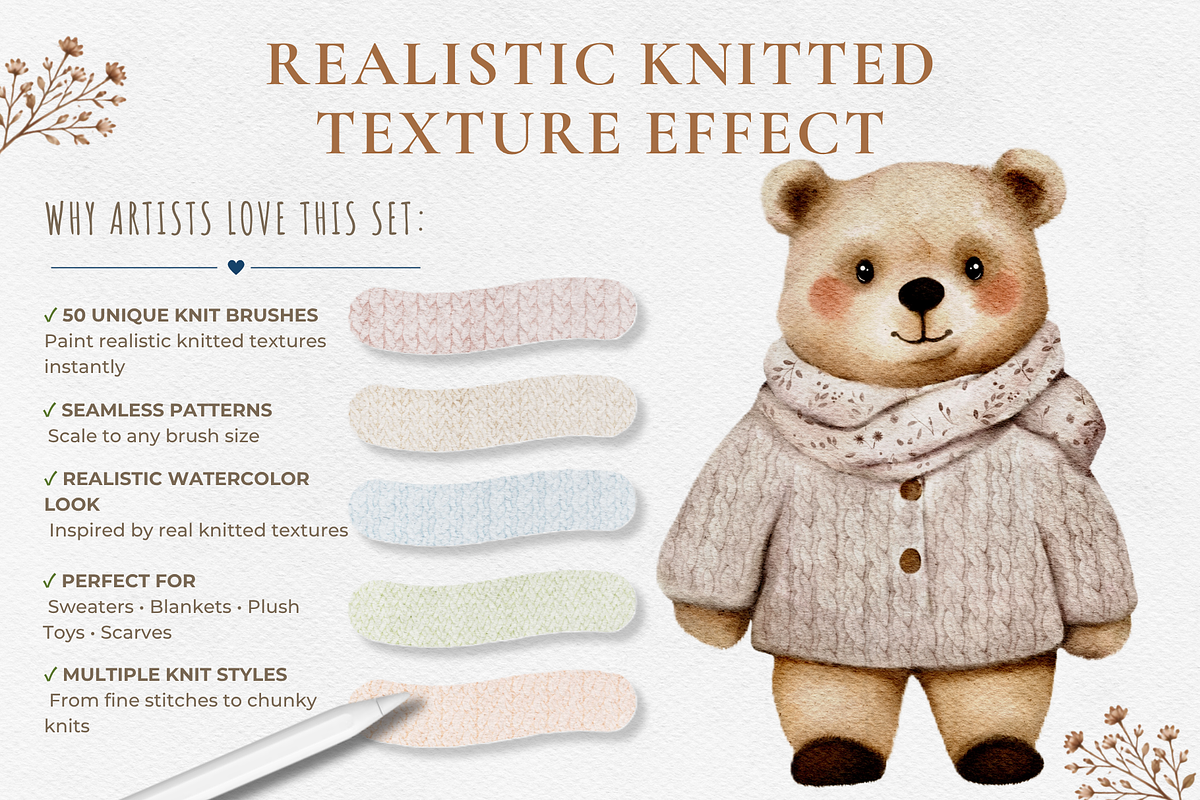 Procreate Watercolor Knitted Brushes, a Brush Add-On by HopeArtIllustration (Photo 4 of 6)