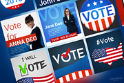 USA Election Social Media Banners, a Templates & Theme by Krukowski Graphics (Thumbnail 3 of 3)