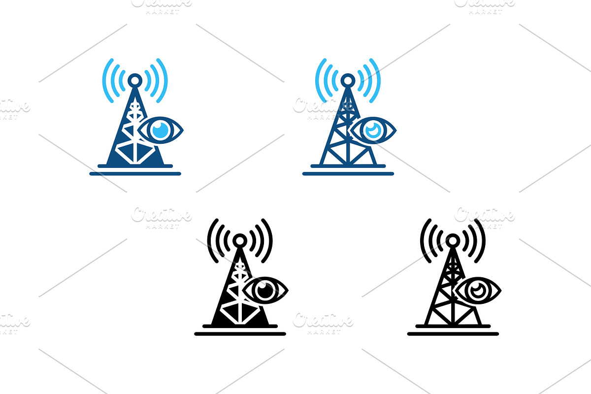 Telecommunication tower eye icon set, an Outline Icon by Design Store (Photo 1 of 2)