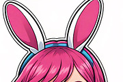 Bunny Girl Stickers — 50 PNG, a Person Illustration by ETARA by Mea Hau (Thumbnail 15 of 17)