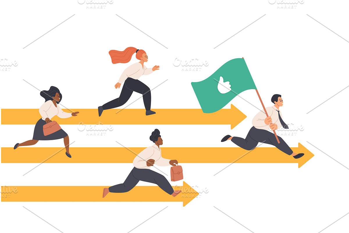 Business competition direction, a Person Illustration by Lemberg Vector