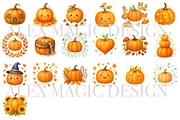 Autumn Pumpkin Clipart Set, a Decorative Illustration by Pati Charm Studio (Thumbnail 2 of 8)