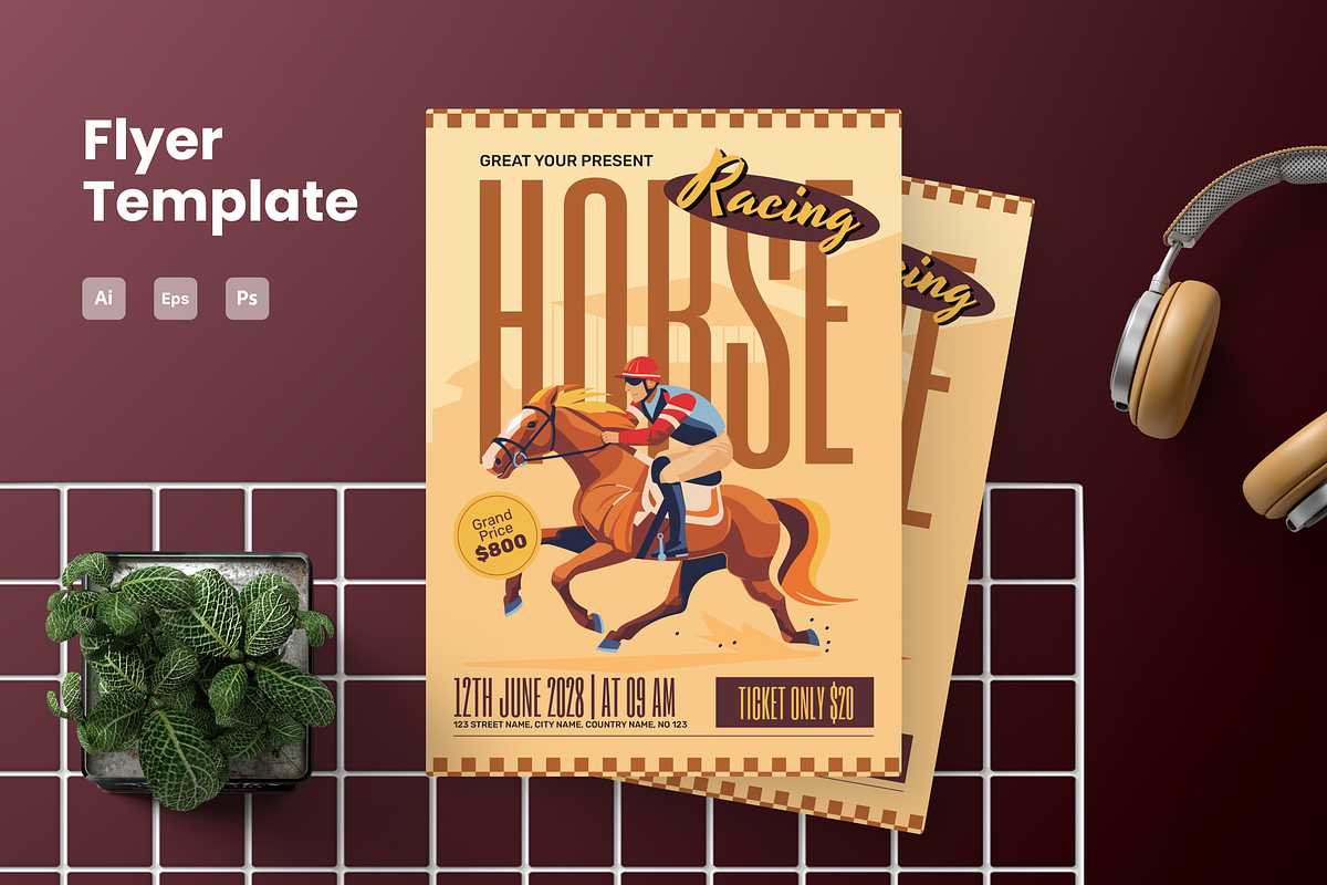 Horse Race Flyer, a Flyer Template by Annora Studio (Photo 1 of 5)