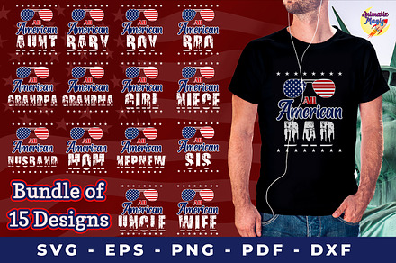 4th of July All American Family SVG