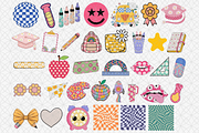 Groovy Retro School Clipart Bundle, an Education Illustration by CropUp Creative (Thumbnail 3 of 4)