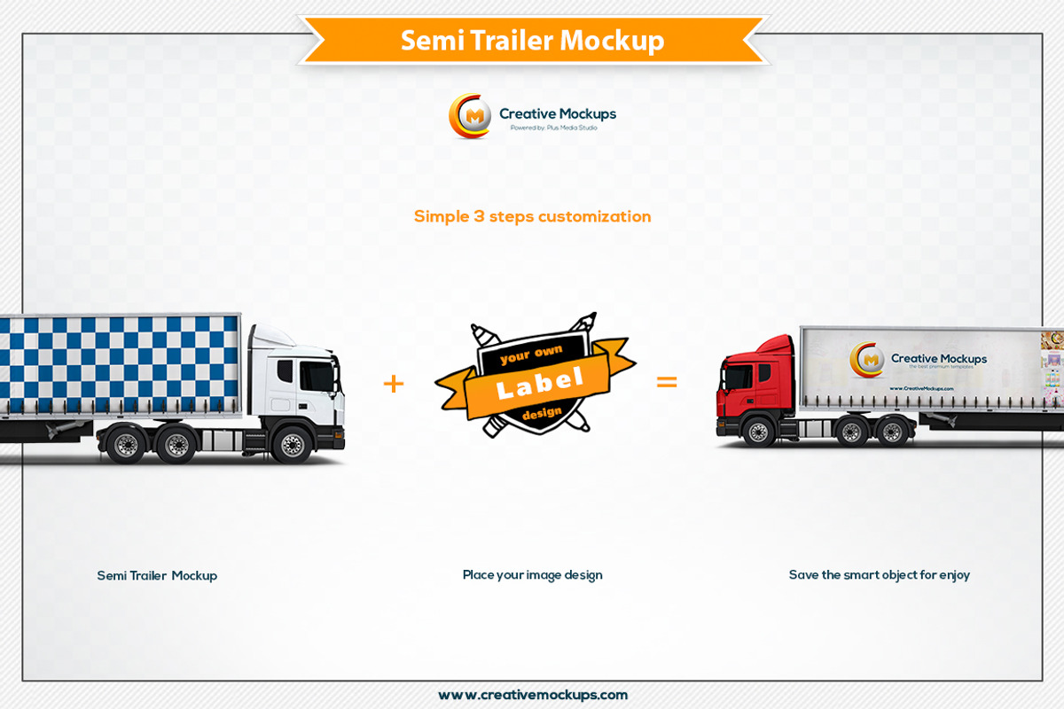 Semi Trailer Mockup, an Advertising Mockup by Plus Media (Photo 2 of 4)