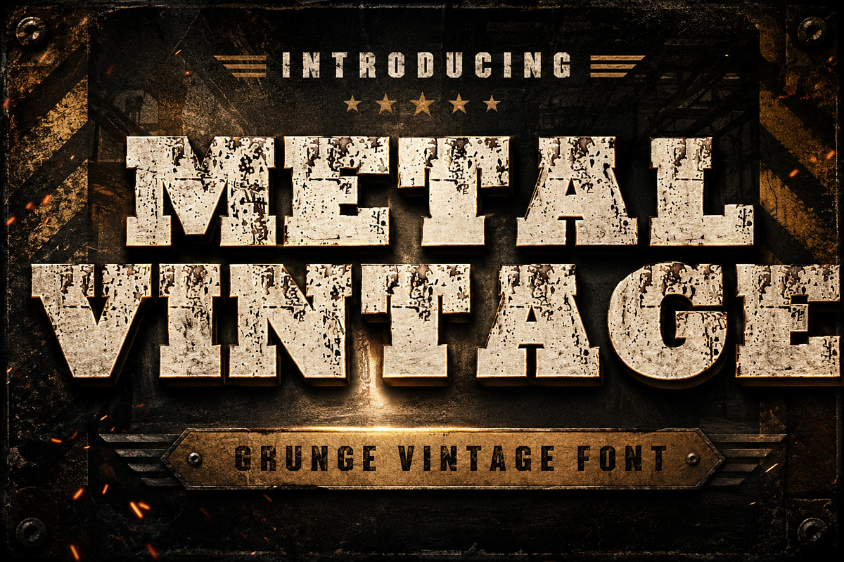 Metal Vintage – Grunge Font, a Slab Serif Font by Limited.studio (Photo 1 of 4)