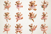 Ballerina Teddy Bear PNG Clipart, a Seasonal Illustration by RobertsArt (Thumbnail 3 of 7)