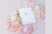 Greeting card mockup flatlay - Posy5, a Product Mockup by The Amore Vault (Thumbnail 1 of 4)