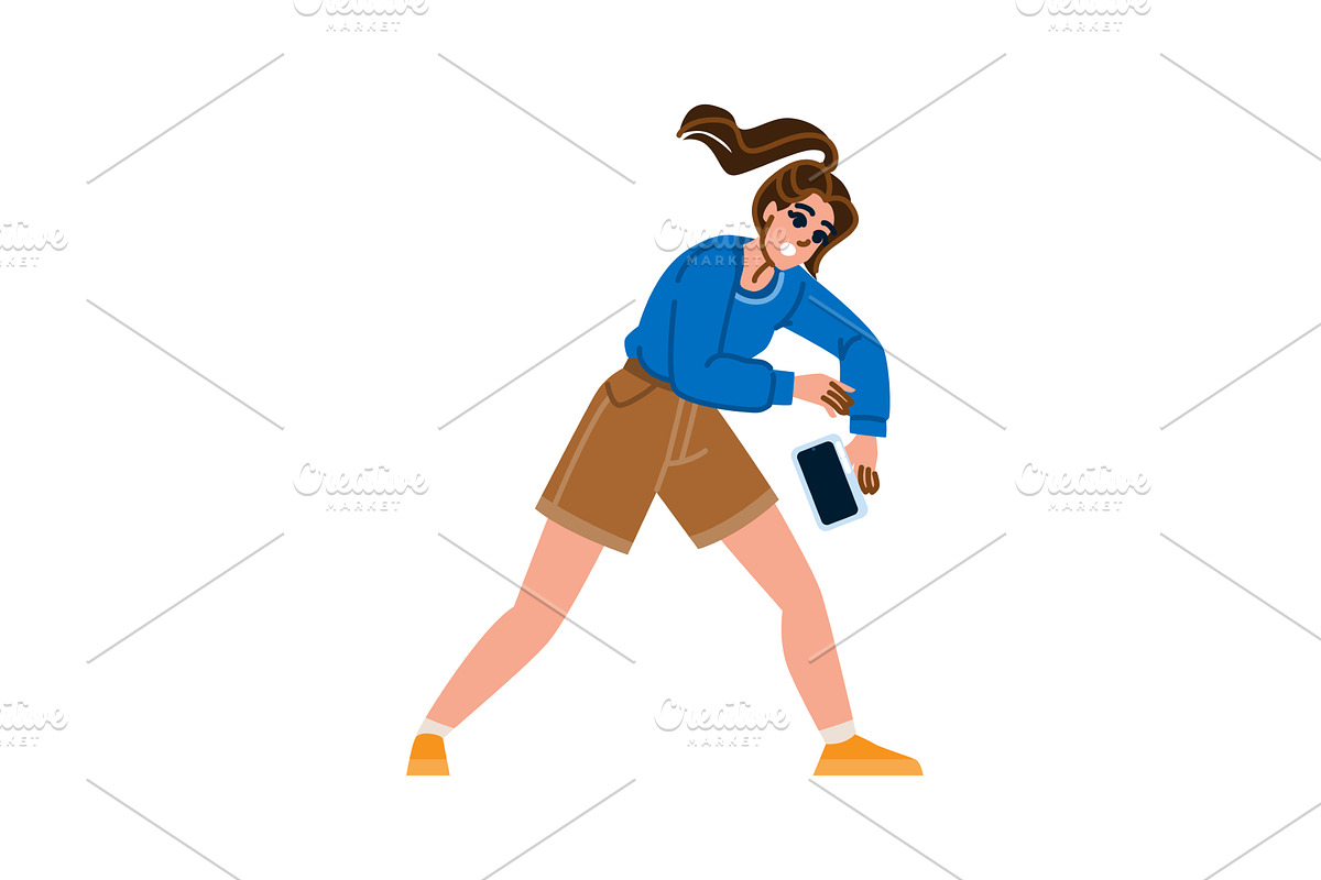 Young woman trying to catch falling, a Person Illustration by pikepicture