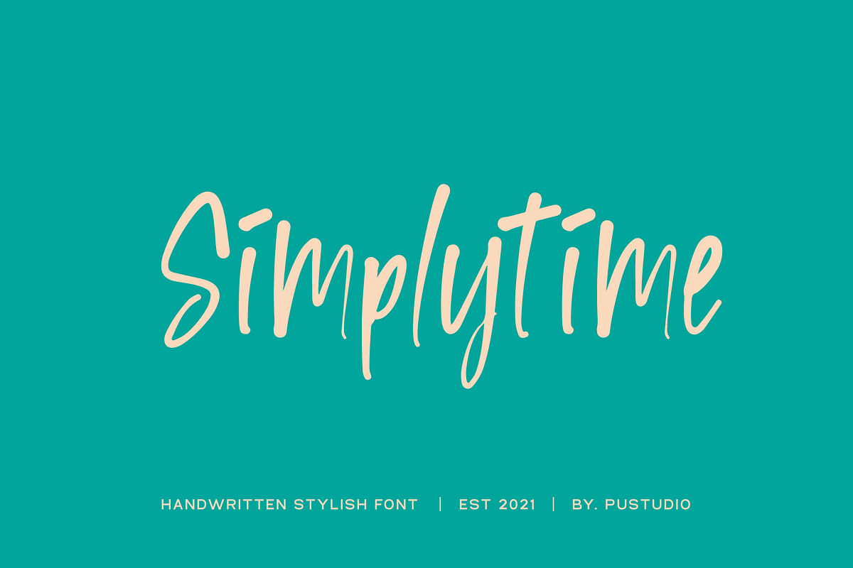 Simplytime, a Handwritten Font by Pustudio (Photo 1 of 7)