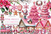Pink Sweet Cute Christmas Clipart, an Illustration by Designworld (Thumbnail 1 of 6)