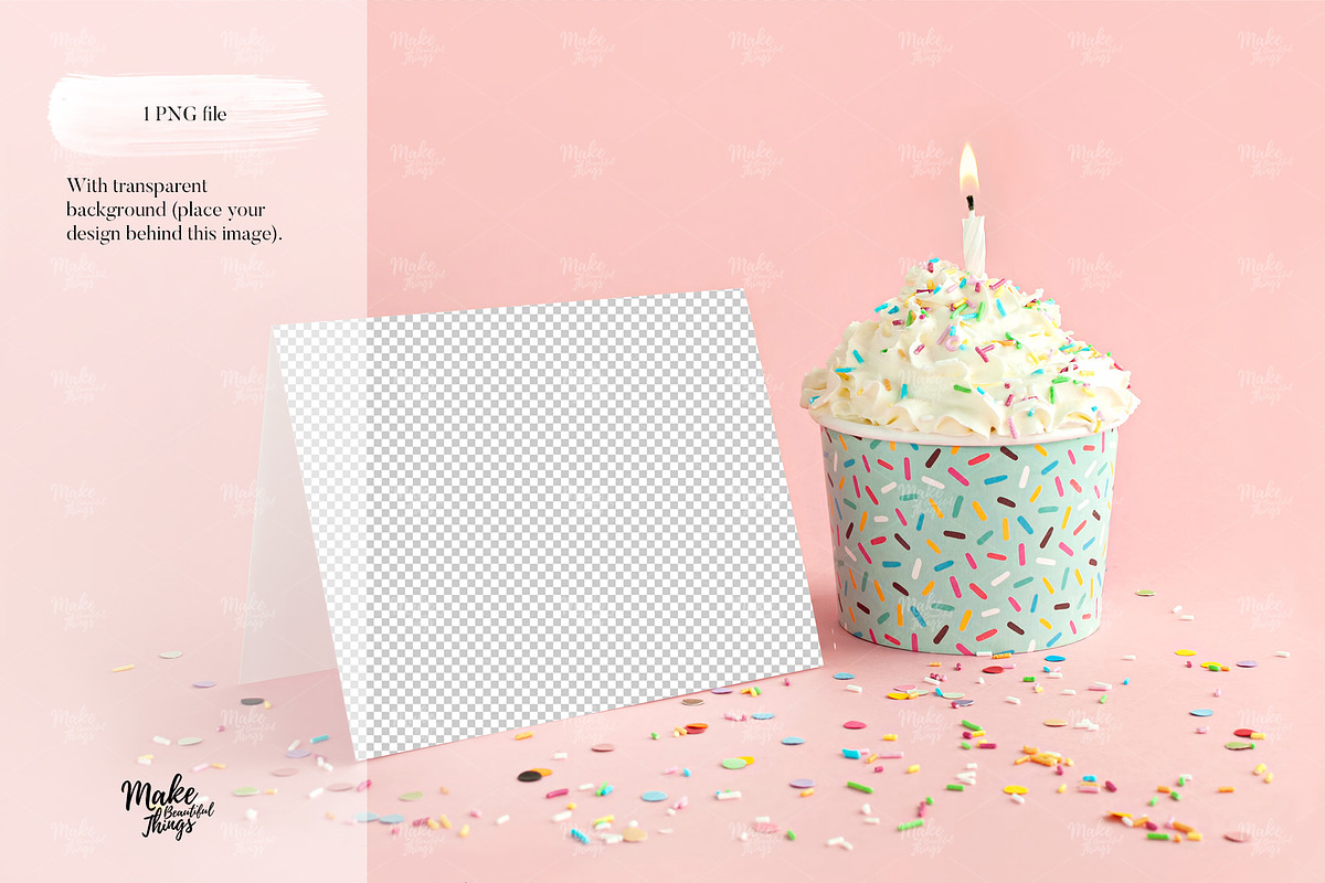A2 Birthday card Mockup, a Print Template by Make Beautiful Things (Photo 5 of 6)