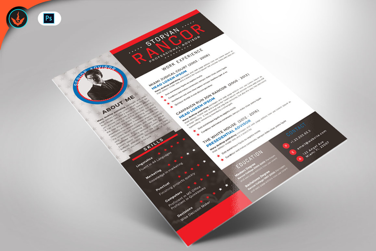 Political Resume Template, a Resume Template by SeraphimChris