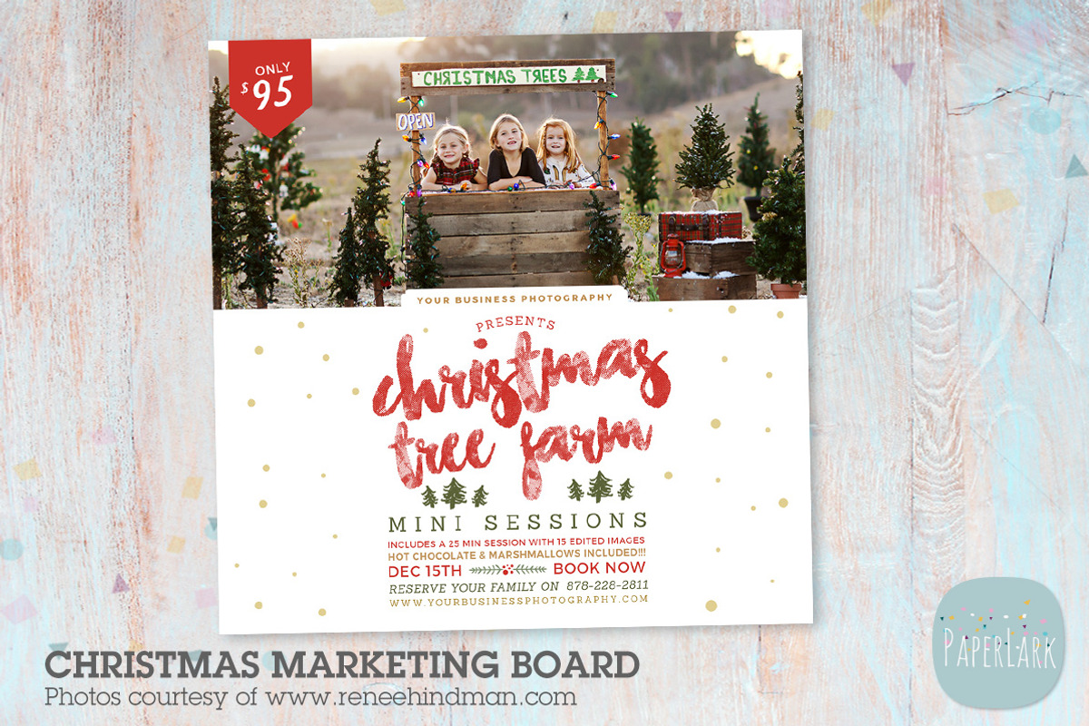 IC036 Christmas Marketing Board, a Flyer Template by Paper Lark
