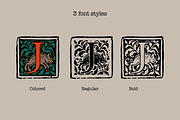 Medieval Beasts Initials, a Blackletter Font by kaer_shop (Thumbnail 5 of 12)