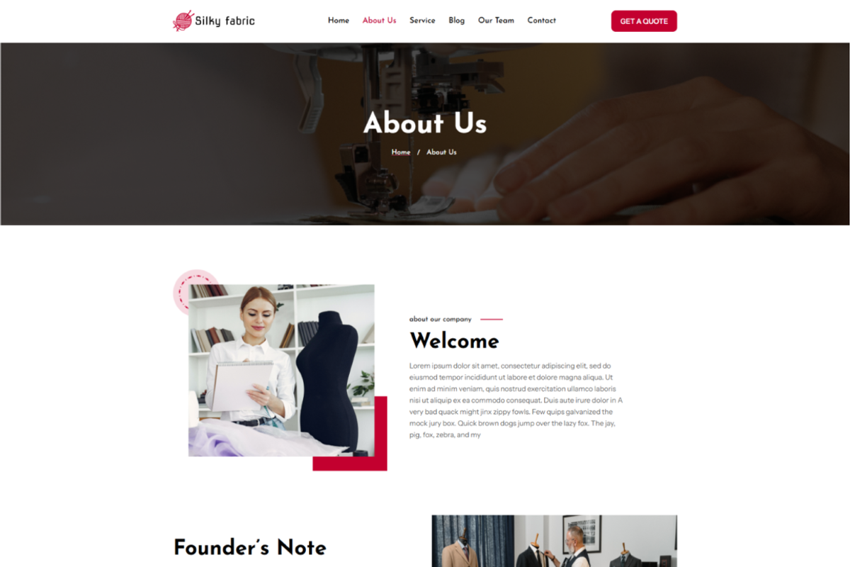Silky-Fabric Textile Elementor Kit, a WordPress Template by Techeshta Solutions (Photo 3 of 6)