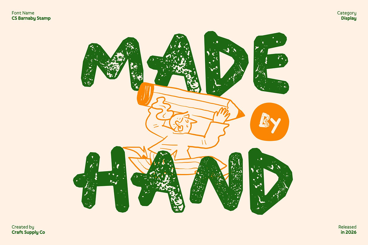 CS Barnaby Stamp, a Sans Serif Font by Craft Supply Co. (Photo 2 of 8)