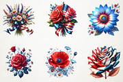4th of July Flower Clipart, a Seasonal Illustration by RobertsArt (Thumbnail 5 of 7)