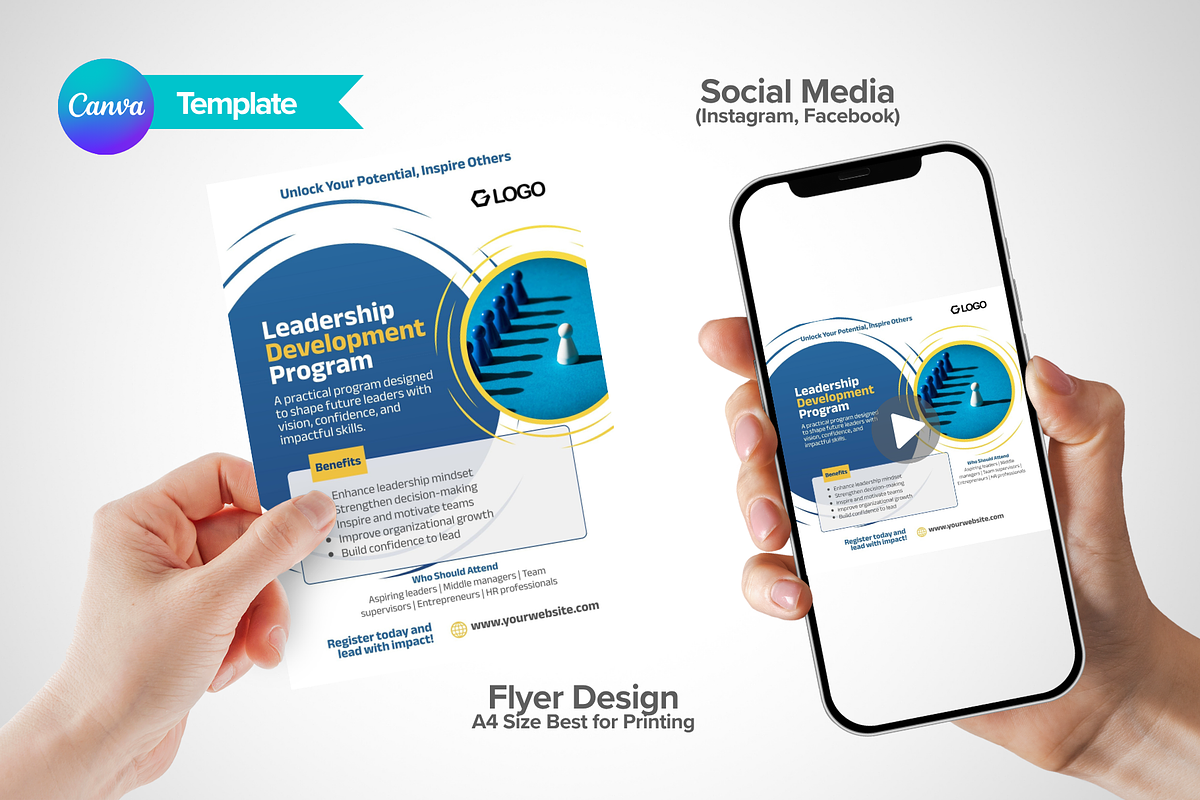 Leadership Development Canva Flyer