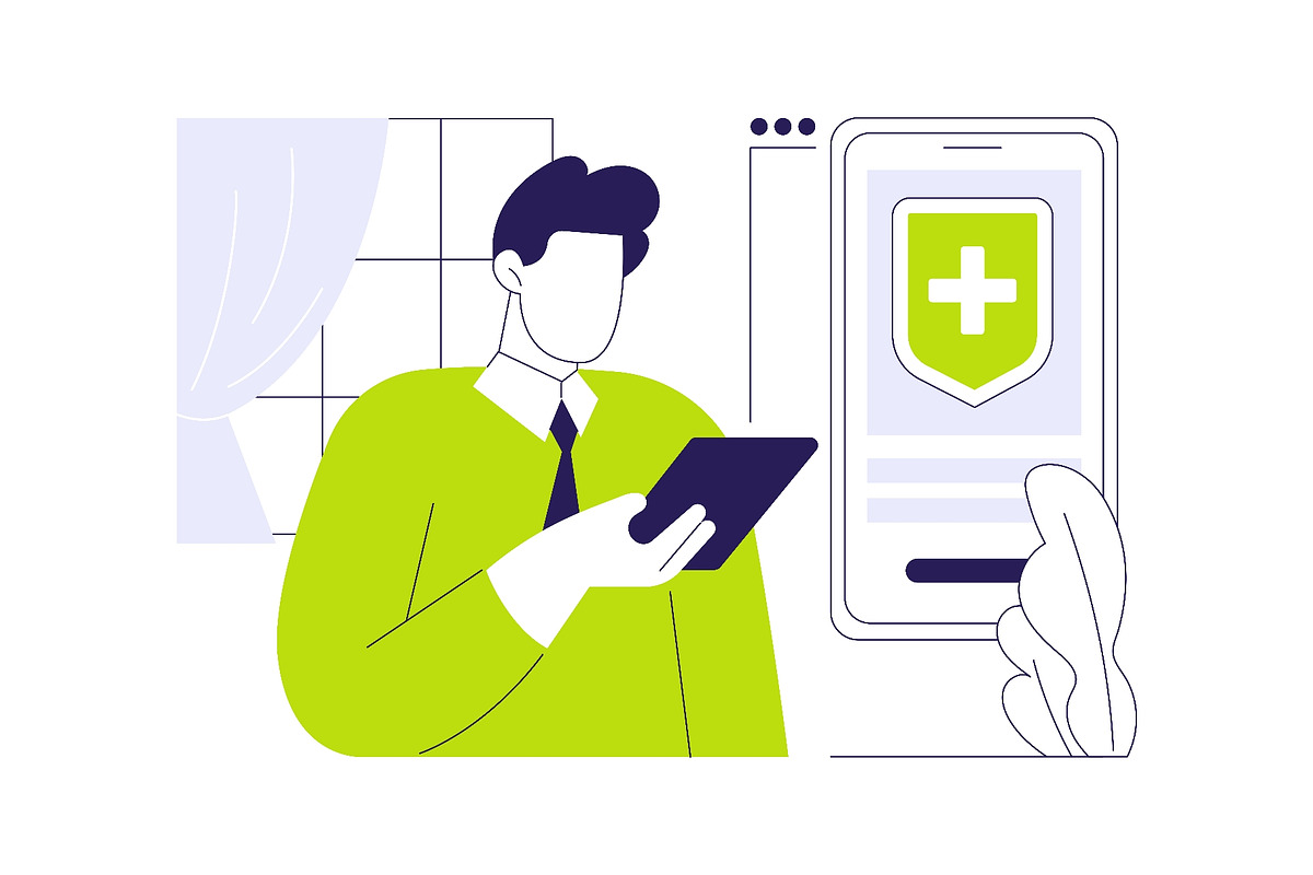 Buying insurance online abstract, a Finance Illustration by Visual Generation (Photo 1 of 3)