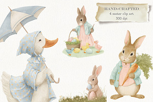 Easter clipart set, an Animal Illustration by AlenaVlasko stock Market