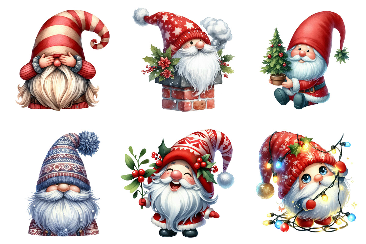 Red And White Gnome Clipart, an Illustration by SinaCreation (Photo 3 of 7)